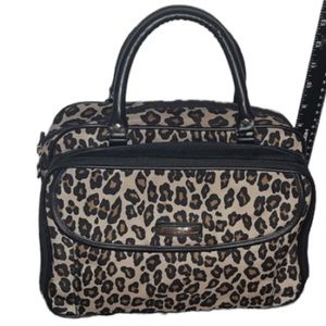 Nine West  leopard print microfiber shoulder bag 11”x9”x5” 5” handle